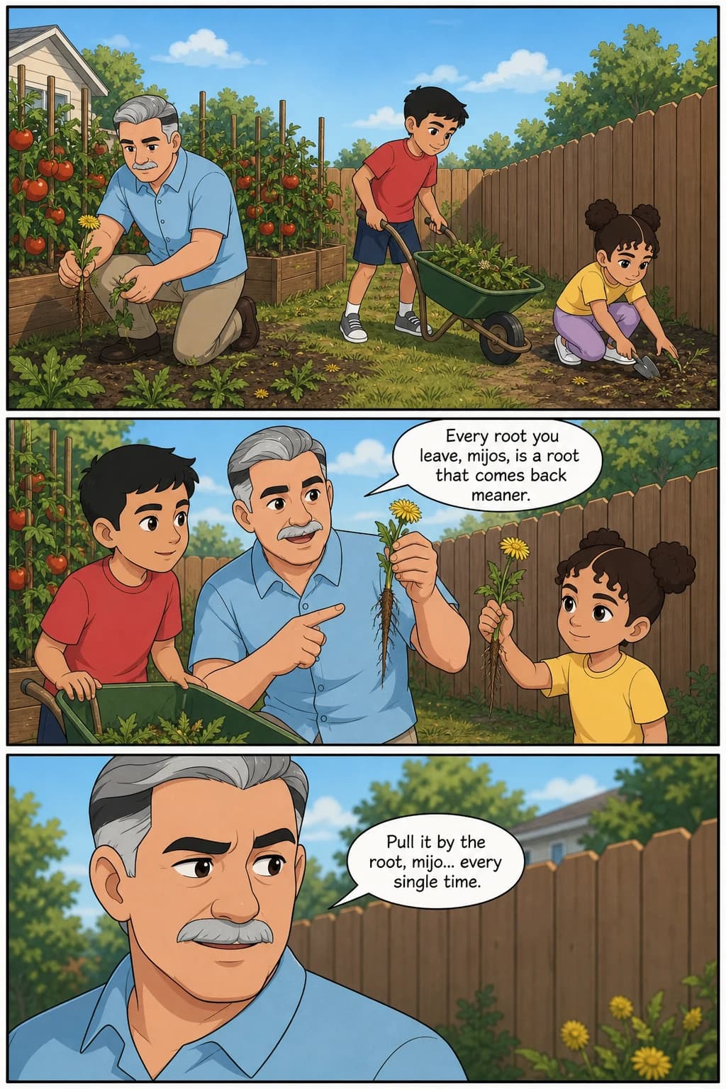 Página interior de ejemplo en inglés: Hector and the Root of All Evil